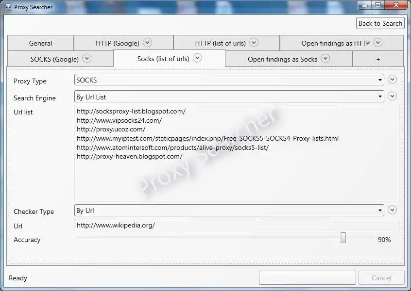 قم بتنزيل أداة الويب أو تطبيق الويب Burds Proxy Searcher