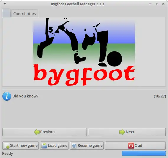 Download webtool of webapp Bygfoot Football Manager om online in Linux te draaien