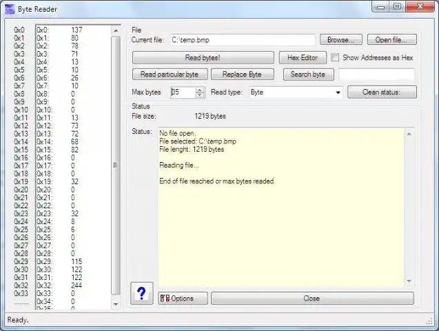 Download webtool of webapp Byte Reader