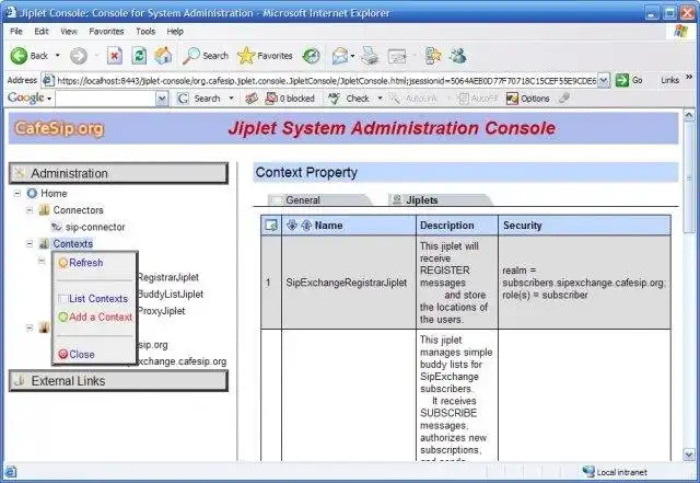 Download web tool or web app CafeSip - Look what Java and SIP can do