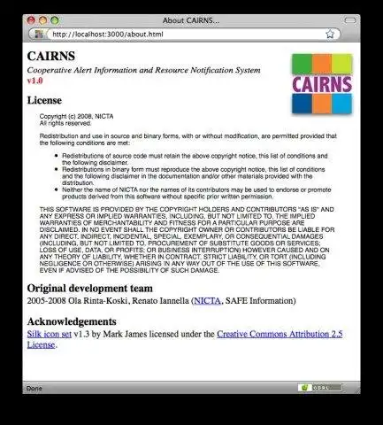 Unduh alat web atau aplikasi web CAIRNS