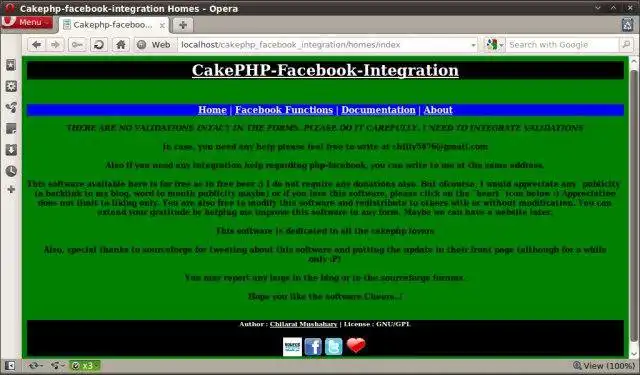 Download web tool or web app Cakephp Facebook Integration