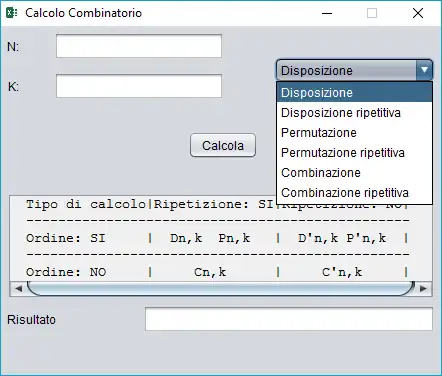 Download web tool or web app CalcoloCombinatorio-Java to run in Linux online