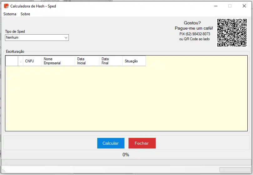 Download web tool or web app Calculadora hash sped