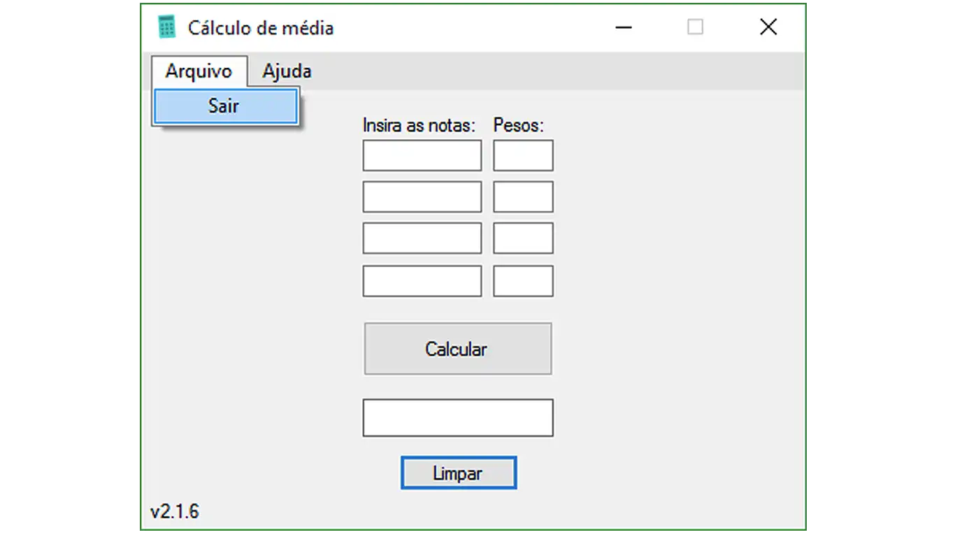Download web tool or web app Calcular média das notas