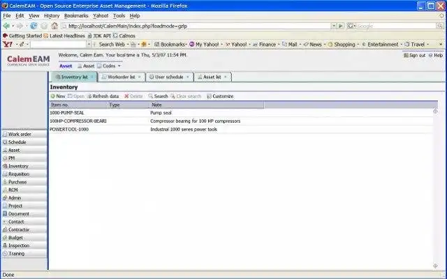 Download web tool or web app CalemEAM - Open Source EAM/CMMS