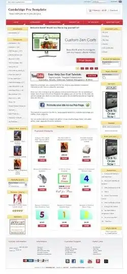 Download web tool or web app Cambridge Pro Free Zen Cart Template
