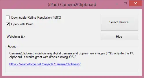 Laden Sie das Web-Tool oder die Web-App Camera2Clipboard herunter