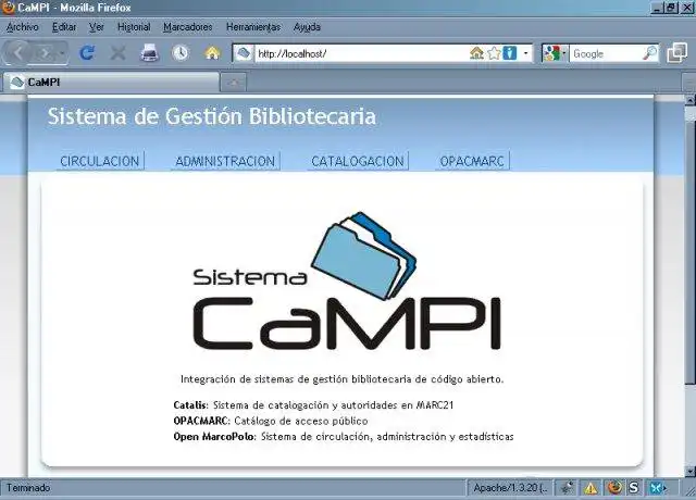 Загрузите веб-инструмент или веб-приложение CaMPI