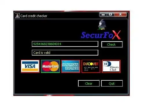 Download web tool or web app Card credit checker