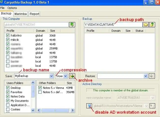 Download web tool or web app Carpathia Backup