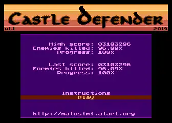 Mag-download ng web tool o web app Castle Defender - Atari XL/XE