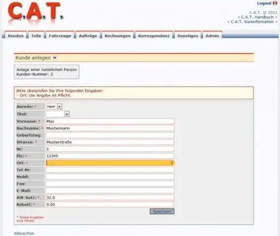 Download web tool or web app C.A.T. (Customer Administration Tool)