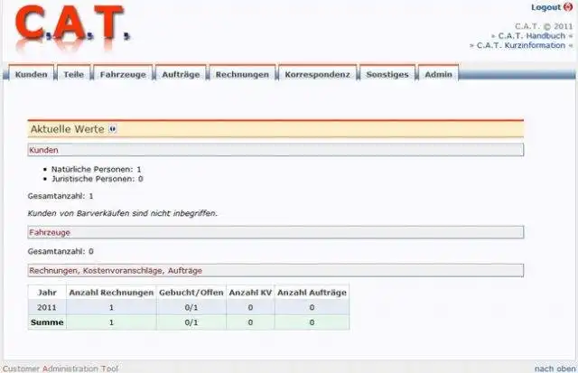 Download web tool or web app C.A.T. (Customer Administration Tool)