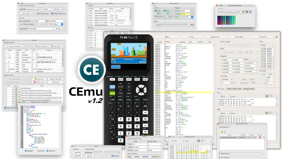 Muat turun alat web atau aplikasi web emulator CEmu