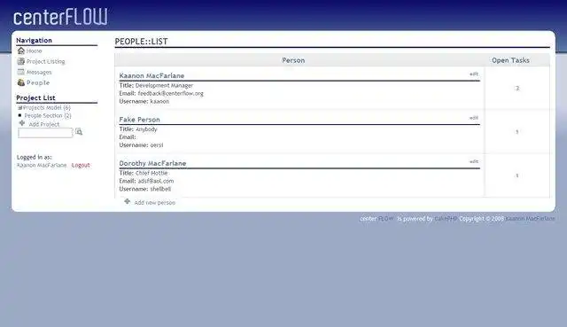 웹 도구 또는 웹 앱 CenterFlow 다운로드