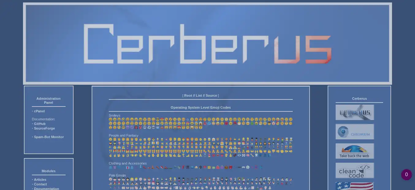 ดาวน์โหลดเครื่องมือเว็บหรือเว็บแอป Cerberus Content Management System