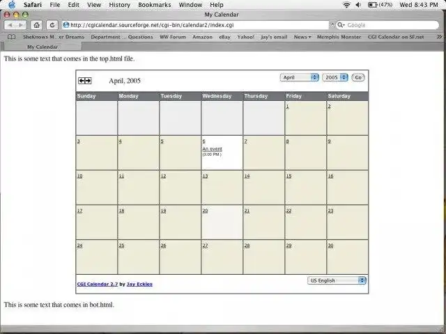 Mag-download ng web tool o web app na CGI Calendar