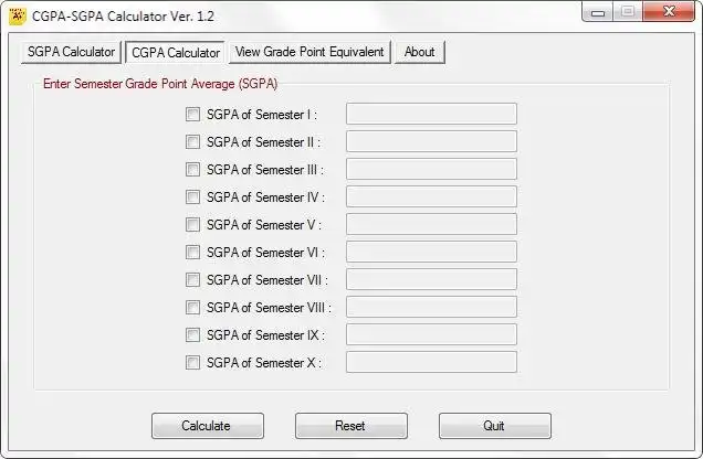 Download web tool or web app CGPA SGPA Calculator