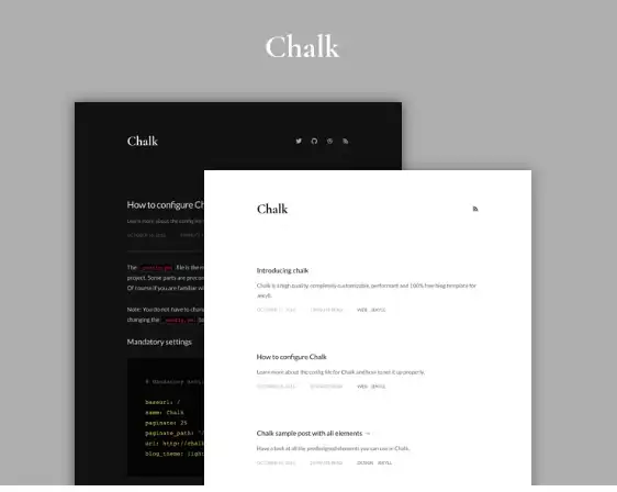 웹 도구 또는 웹 앱 Chalk 테마 다운로드