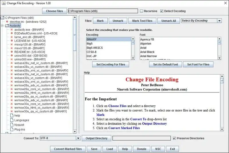 Download web tool or web app Change File Encoding