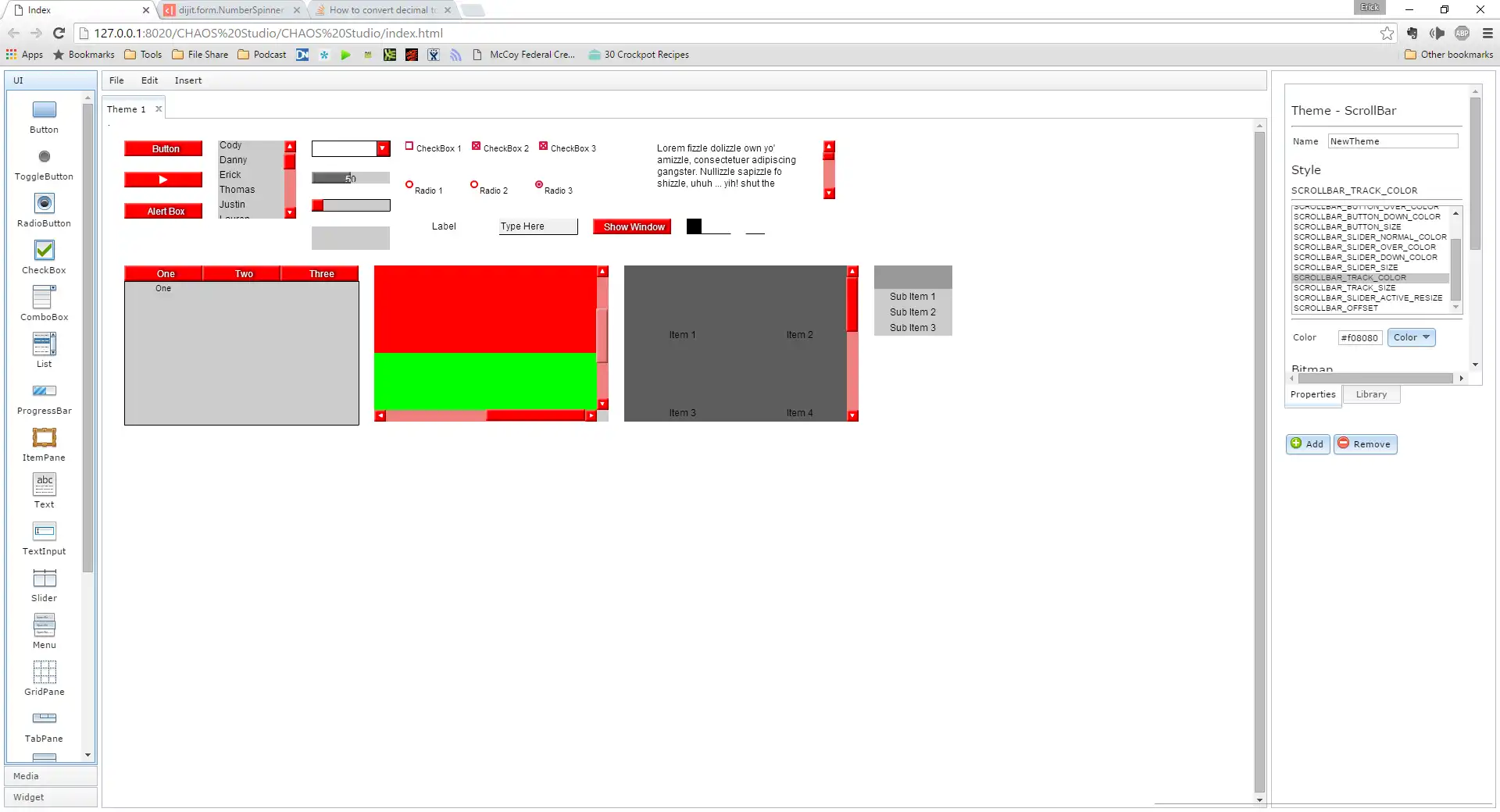 Baixe a ferramenta da web ou o aplicativo da web Chaos UI Framework