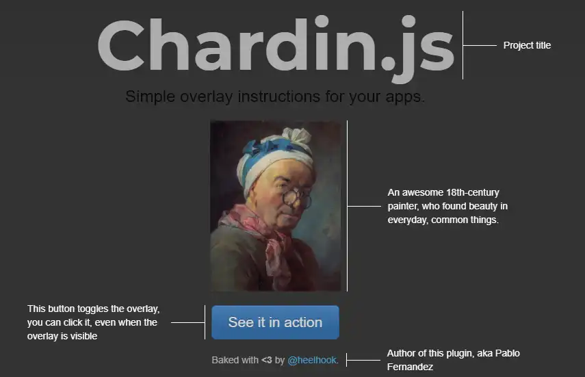 Download web tool or web app Chardin.js
