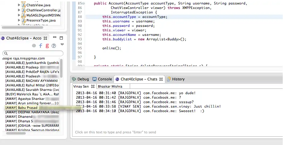 Download web tool or web app Chat4Eclipse - Chat Plugin for Eclipse