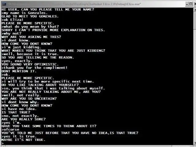 ດາວໂຫຼດເຄື່ອງມືເວັບ ຫຼືແອັບເວັບ Chatterbot Eliza ເພື່ອແລ່ນໃນ Windows ອອນໄລນ໌ຜ່ານ Linux ອອນໄລນ໌