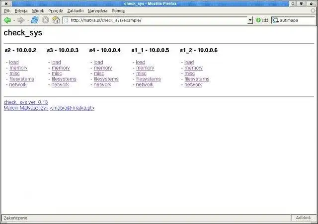 Download web tool or web app check_sys