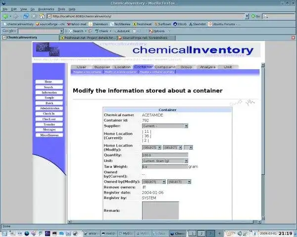 ดาวน์โหลดเครื่องมือเว็บหรือเว็บแอป chemicalInventory