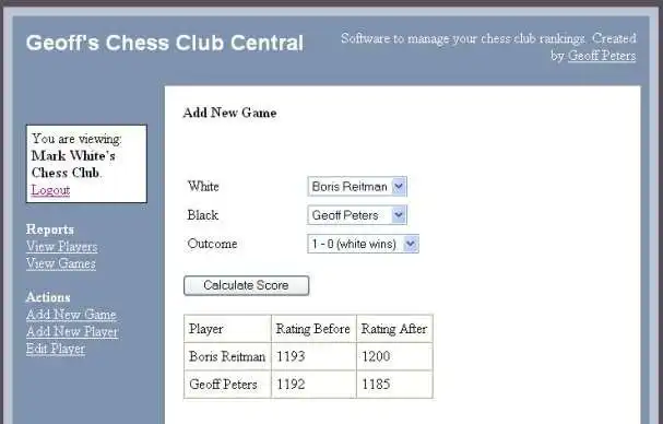Download web tool or web app Chess Club Central