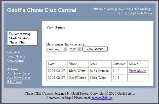 Download web tool or web app Chess Club Central