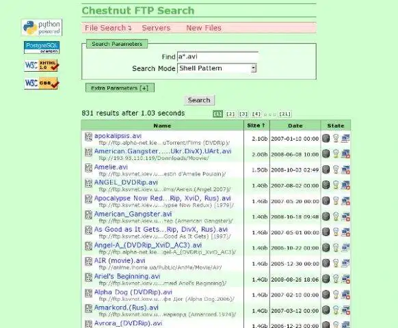 הורד כלי אינטרנט או אפליקציית אינטרנט Chestnut FTP Search