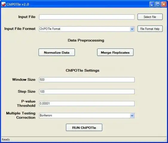 Download web tool or web app ChIPOTle 2.0 Peak Discrimination Tool