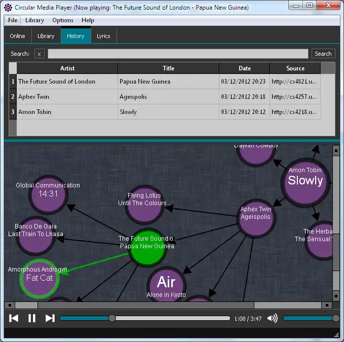 Завантажте веб-інструмент або веб-програвач Circular Media Player