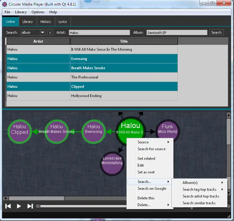 Unduh alat web atau aplikasi web Circular Media Player