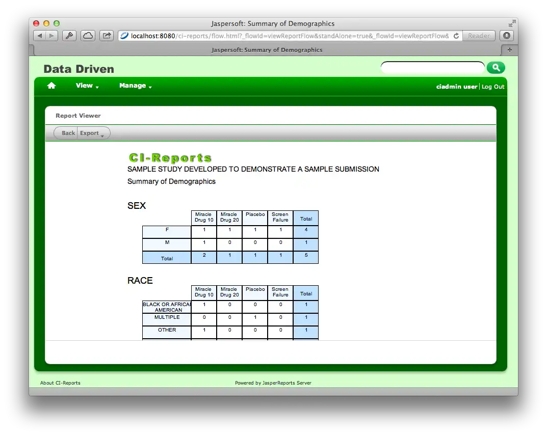 Download web tool or web app CI-Reports