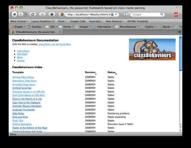 Download web tool or web app classBehaviours