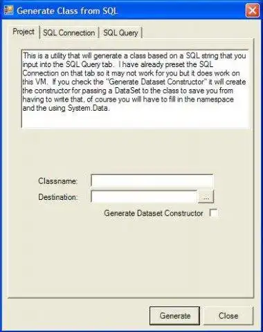 Download web tool or web app Class Generator for .Net