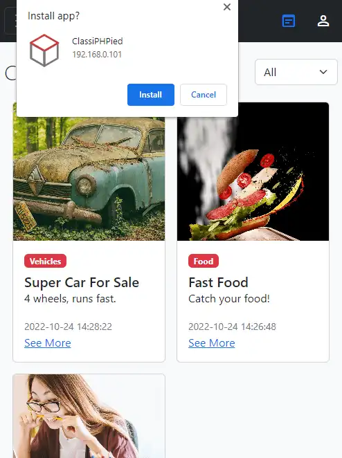 下载网络工具或网络应用 ClassiPHPied - PHP 分类广告