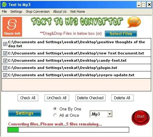 Descargue la herramienta web o la aplicación web ClassleSoft Text to Mp3 Converter 2.0