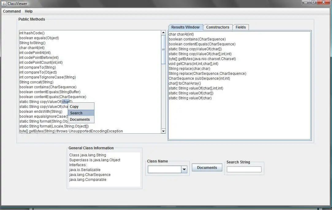 Download web tool or web app Class Viewer for Java
