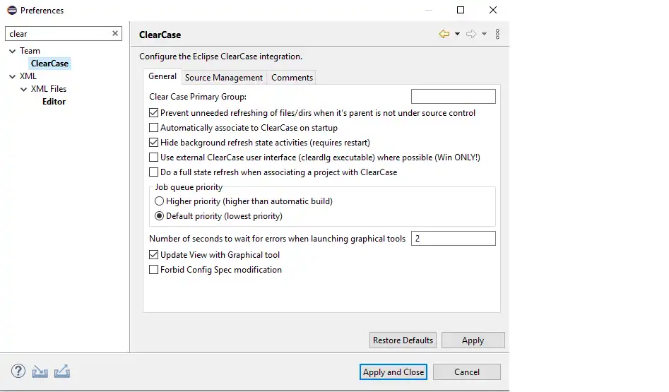 Descargue la herramienta web o el complemento Clearcase de la aplicación web para Eclipse