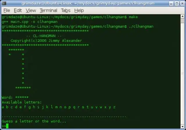 Descărcați instrumentul web sau aplicația web CL-Hangman pentru a rula online în Linux