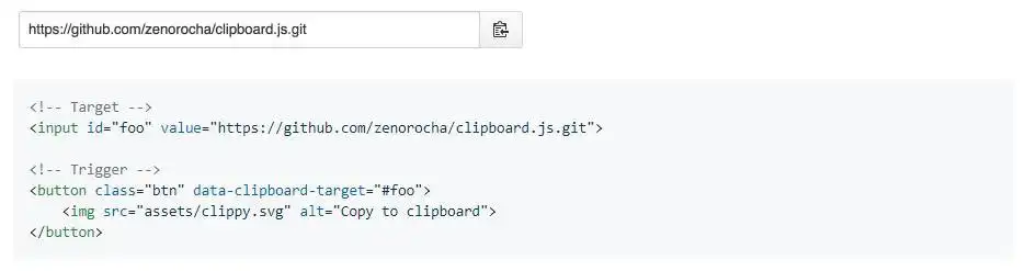 ابزار وب یا برنامه وب clipboard.js را دانلود کنید