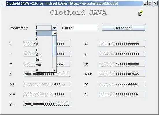 Download web tool or web app Clothoid Java