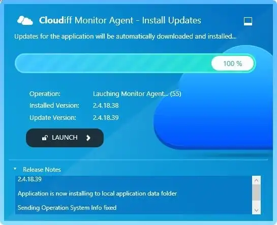 Завантажте веб-інструмент або веб-програму Cloudiff Monitor Agent для Windows