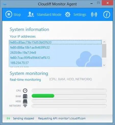 Télécharger l'outil Web ou l'application Web Cloudiff Monitor Agent pour Windows