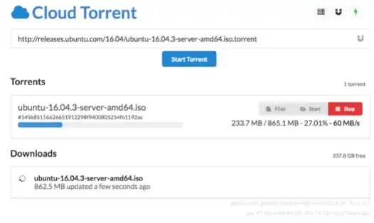 Download web tool or web app Cloud Torrent